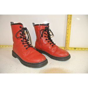Muyguay red fashion combat boots womens Size 36 Zipper side